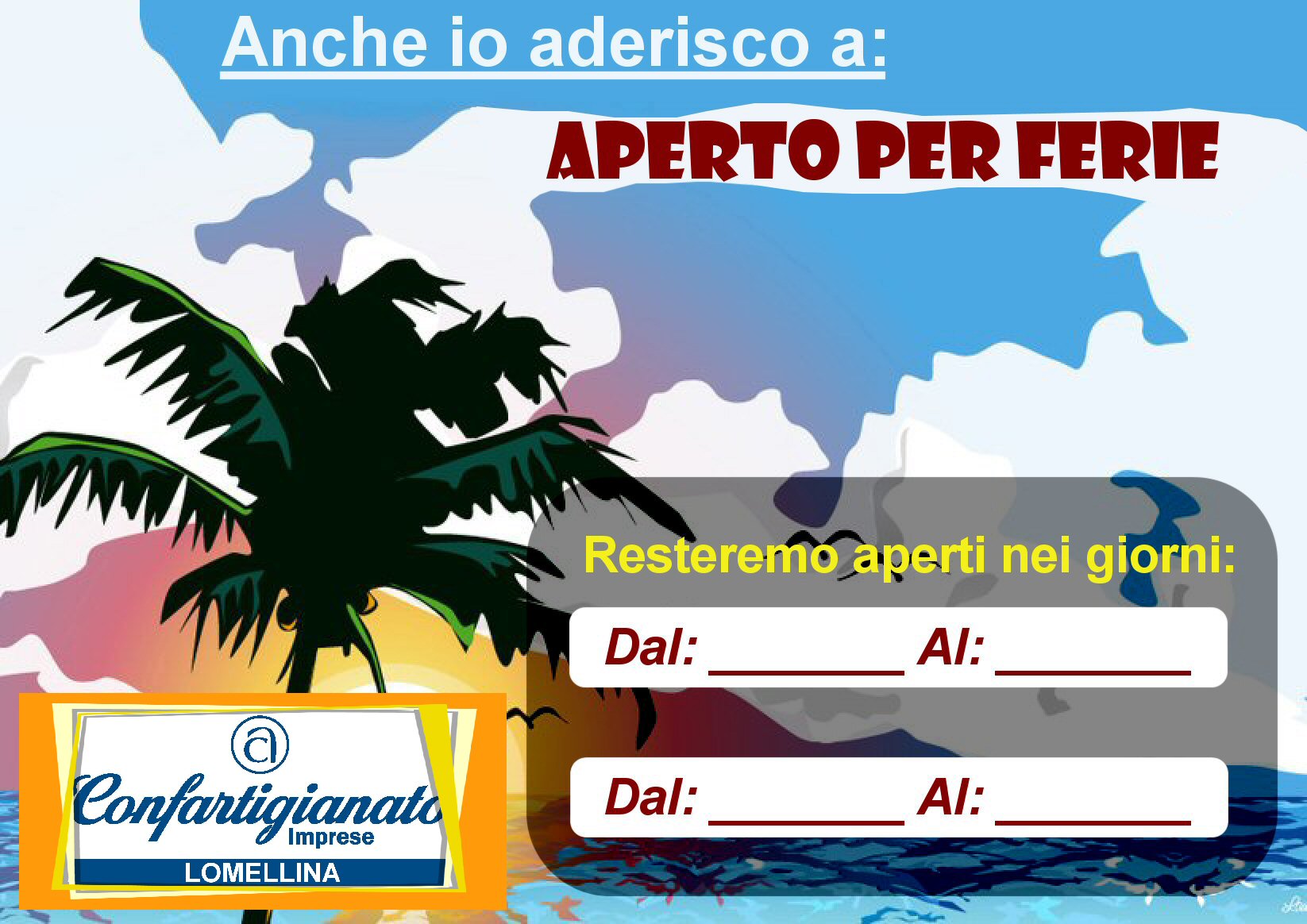 Chi restera’ “APERTO PER FERIE”